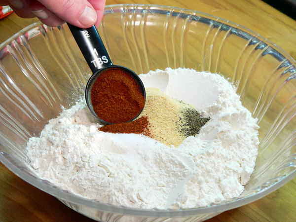 06_Chicken-Fried-Steak_add-paprika Add the paprika.