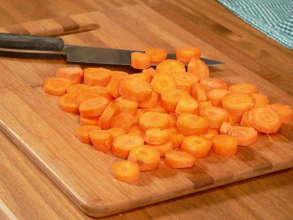 16-Beef-Stew_slice-carrots Slice the carrots.