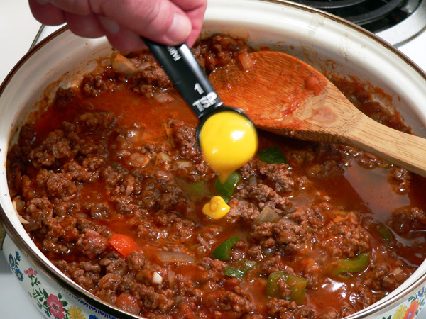 16_Sloppy-Joe's_beef-add-mustard Add some mustard.