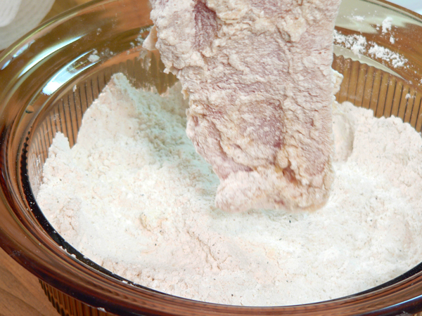 24_Pork-Chops_shake-excess Shake off any excess flour. Set aside.