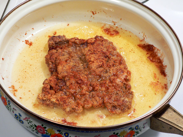 30_Chicken-Fried-Steak_steak-flipped-cooked Cooked steak.
