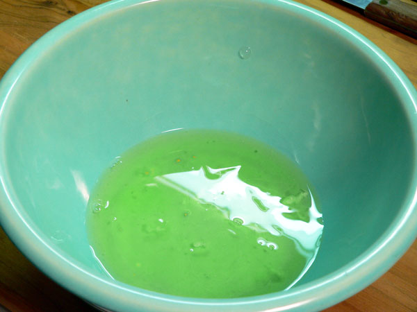 Seven Minute Frosting, egg whites in bowl.