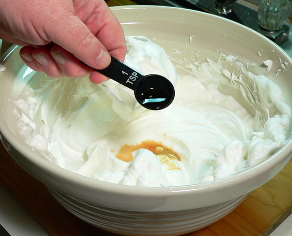 Seven Minute Frosting, add vanilla.