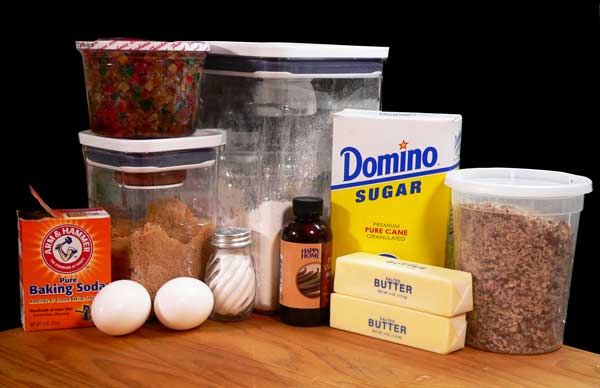 Fruitcake Cookies, ingredients.