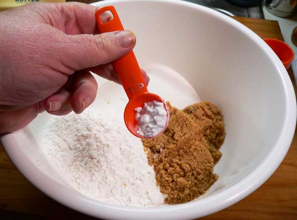 Fruitcake Cookies, add baking soda.