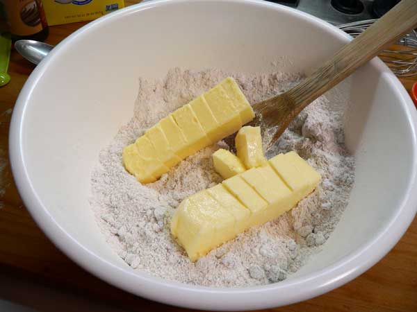 Fruitcake Cookies, add the butter.