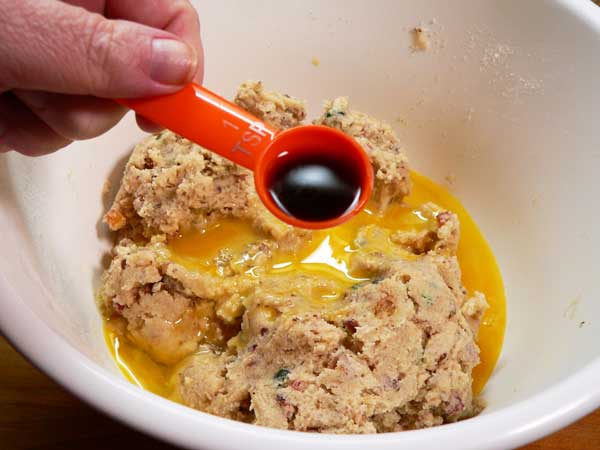 Fruitcake Cookies, add vanilla.