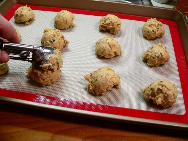 Fruitcake Cookies, scoop the dough.