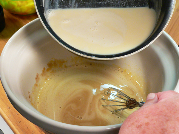 Peach-Preserve-Ice-Cream_20_temper-eggs Peach Preserve Ice Cream, temper the eggs.