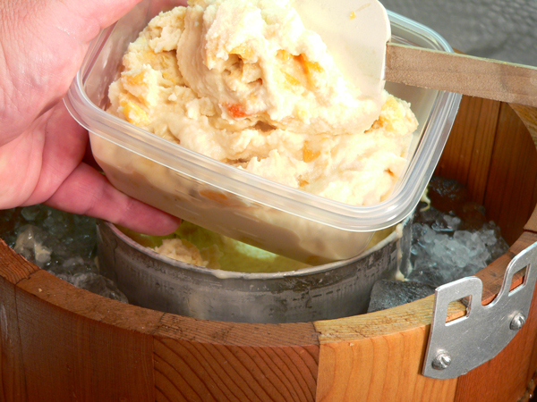 Peach-Preserve-Ice-Cream_41_scoop-and-freeze Peach Preserve Ice Cream, scoop and freeze.
