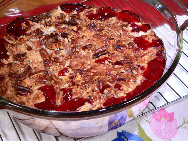 Quick-Cherry-Cobbler_07_serve Quick Cherry Cobbler, bake and serve.