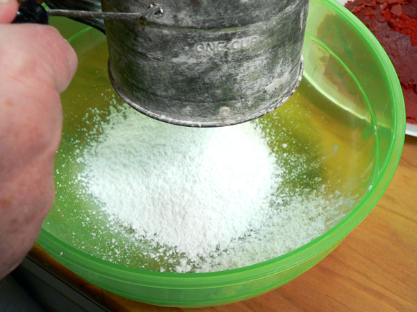 Red Velvet Cake, sift the sugar.