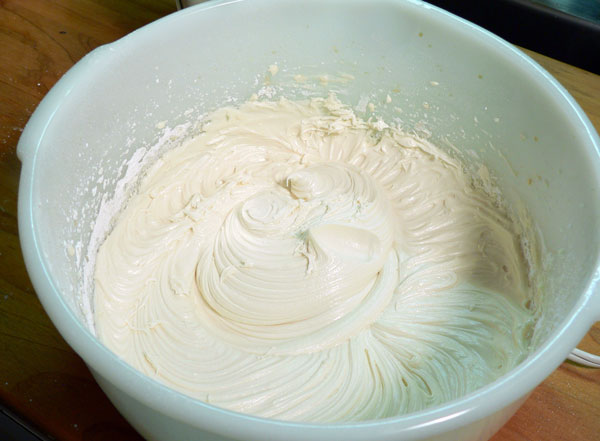 Red Velvet Cake, mix until creamy.