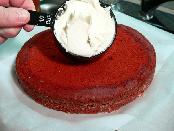 Red Velvet Cake, add some frosting.