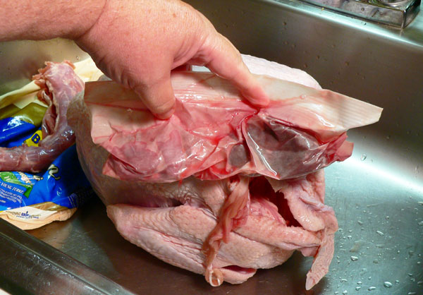 Roast Turkey, remove all parts.