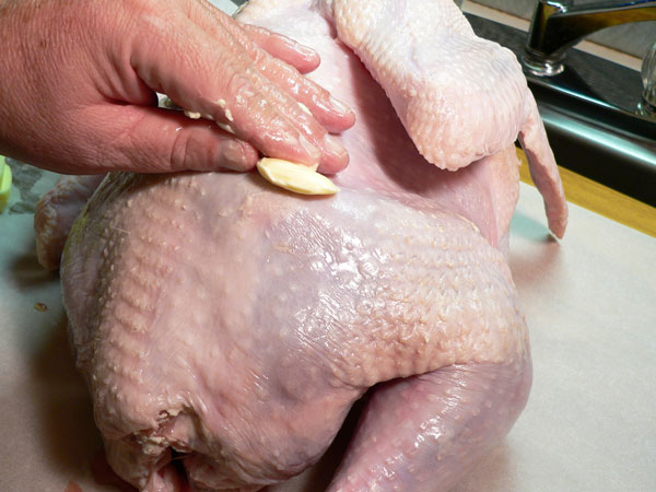 Roast Turkey, butter the turkey.