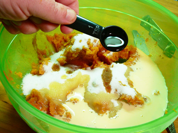 Sweet Potato Pie, add the vanilla extract.