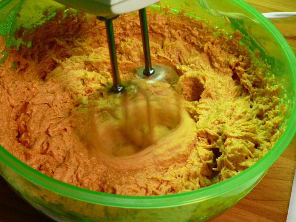 Sweet Potato Pie, mix on low speed.