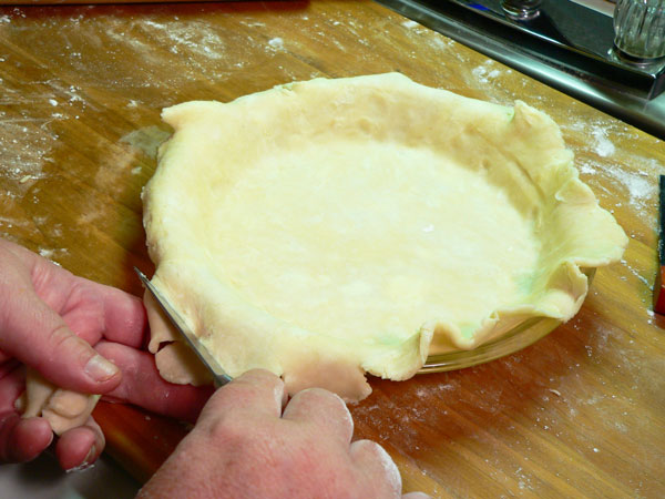 Sweet Potato Pie, trim the excess.