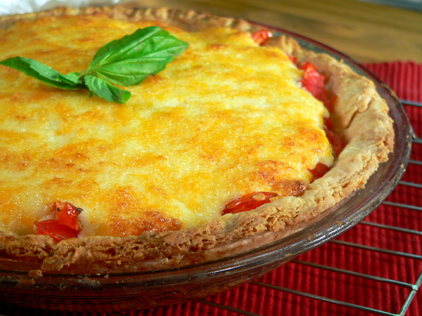 Tomato-Pie_24_baked Tomato Pie Recipe, baked pie ready to serve.